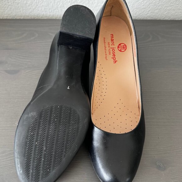 Marc Joseph | Black Leather Round Toe Pumps - Picture 8 of 9